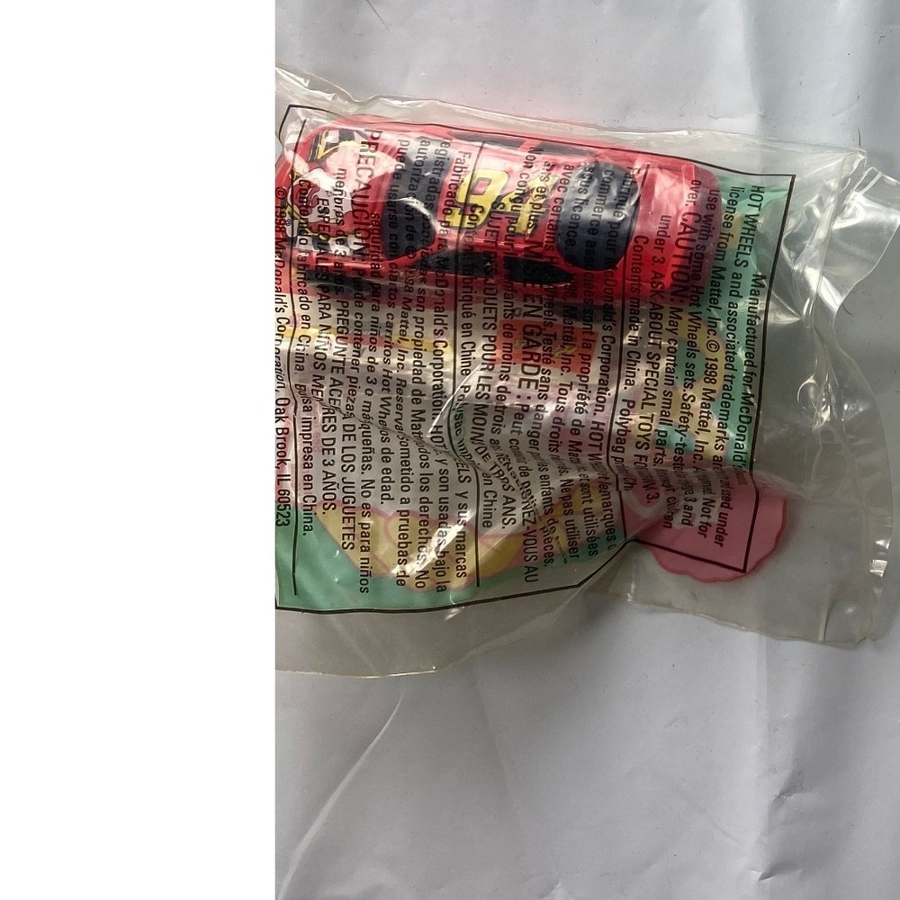McDonalds Hot Wheels 1999‎ Red Car Toy Sealed in Bag